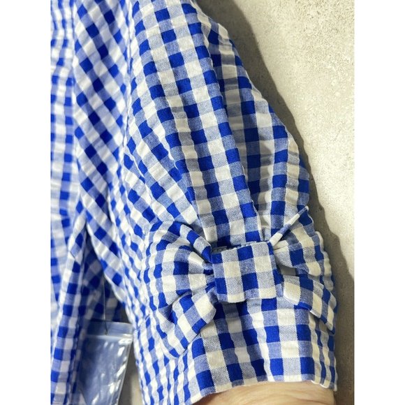 Crown & Ivy Womens Dress Size S Blue Check Streets of Charleston NWT B5 - Picture 4 of 7